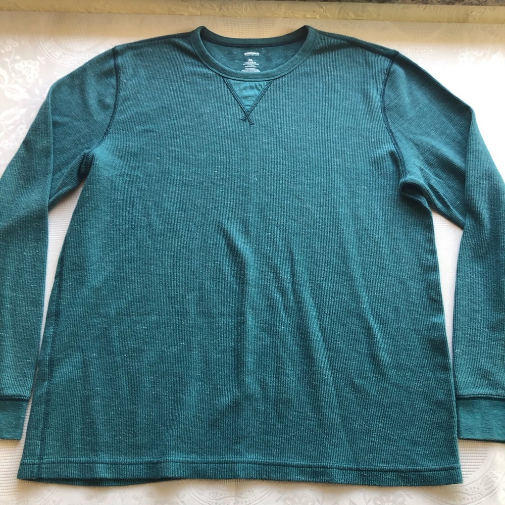 Sonoma Goods For Life Teal Blue Thermal Long Sleeves Warm Shirt Men’s Size XL